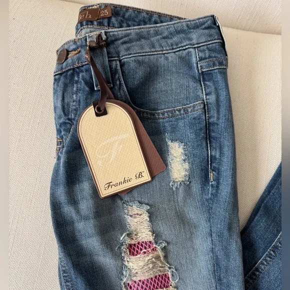 Frankie B. Blue Jeans with Distressed Details - Picture 2 of 11
